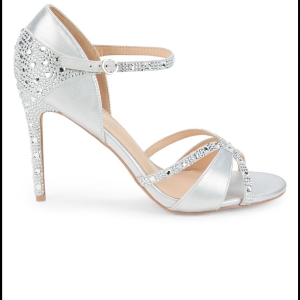 LAUREN LORRAINE SZ 7 Elegant Silver Women's Heels nib shoes DAISY SILVER